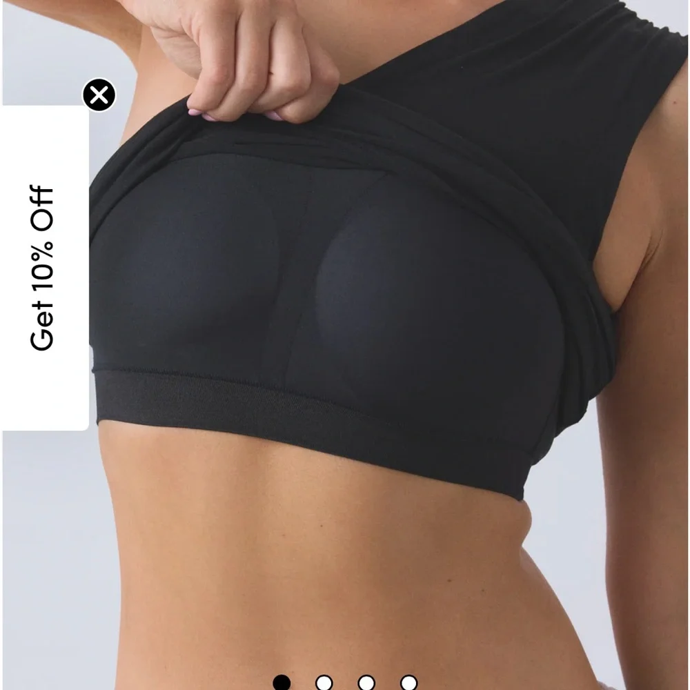 Klassy Network Black One-Shoulder Top with built in bra - Picture 2 of 5
